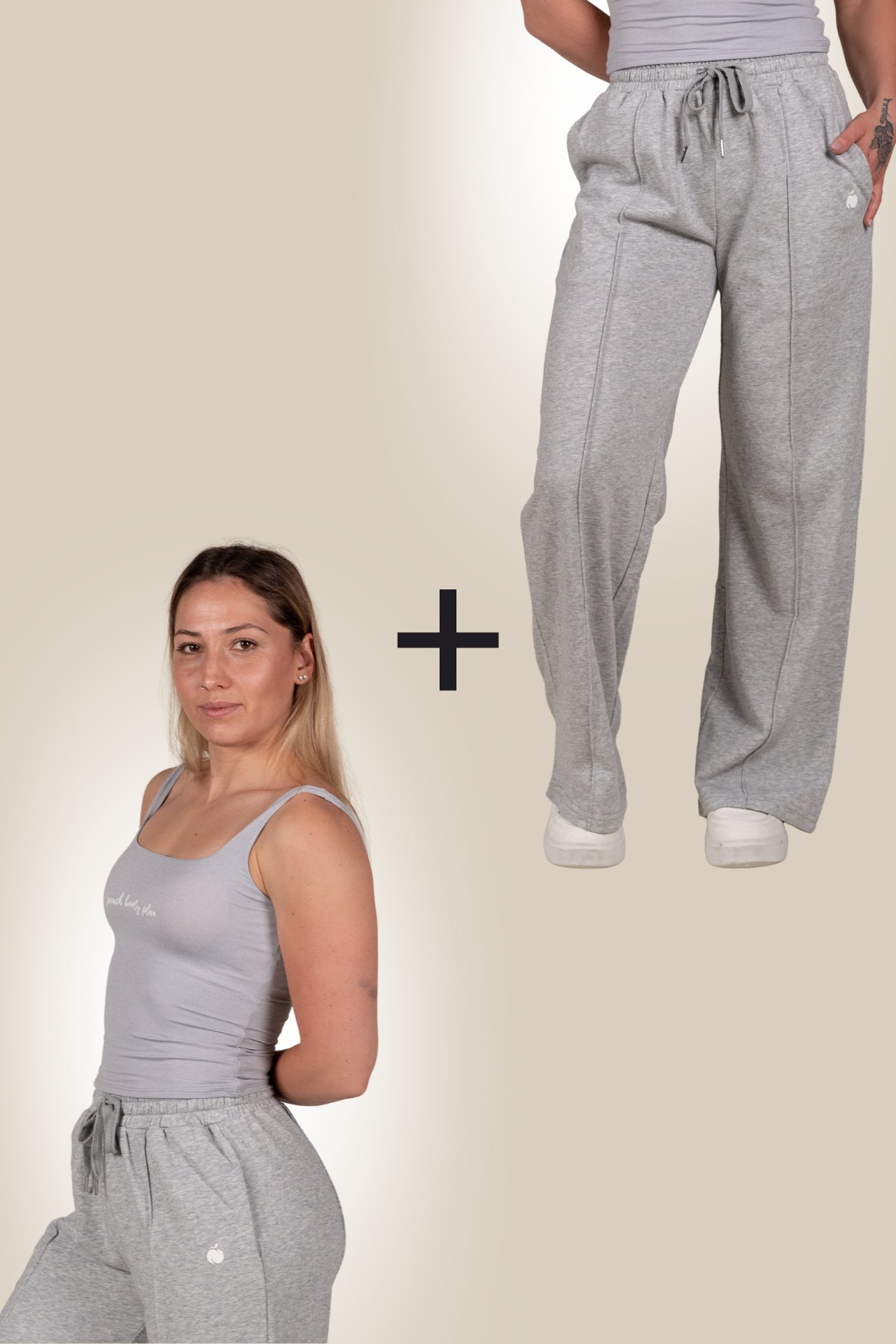 "BASE" SET : Trenirka + Tank Top (Siva)