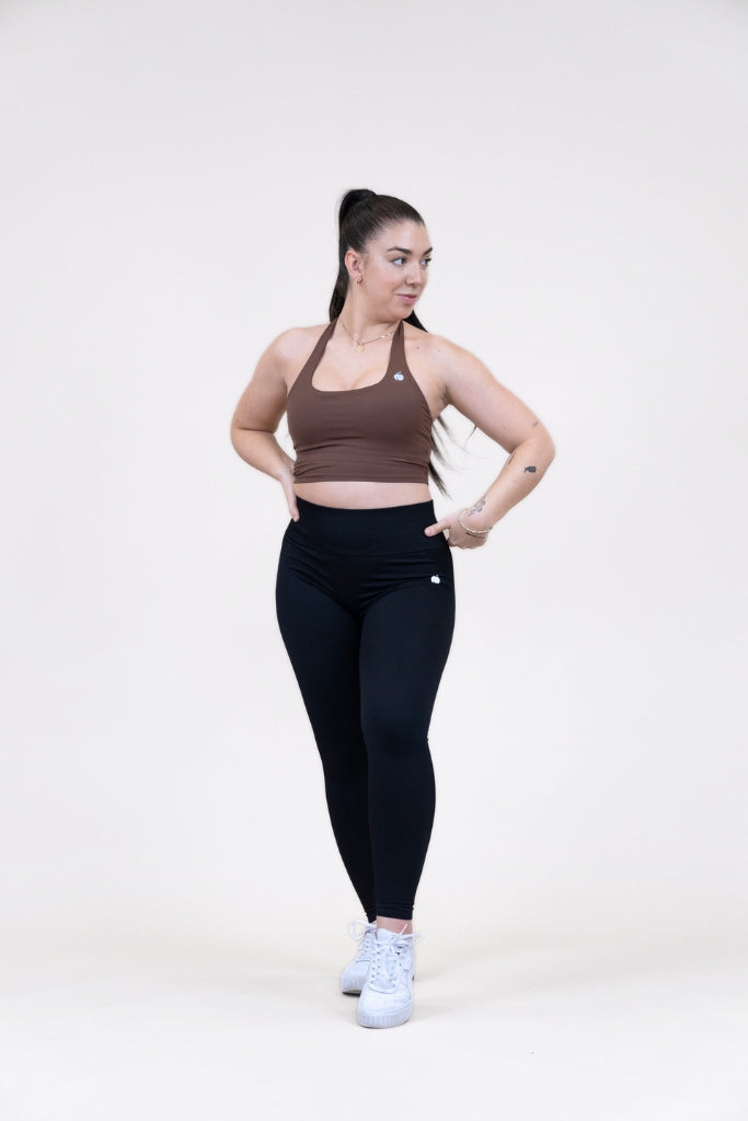 “BASE” Športni nedrček Halter - Brown