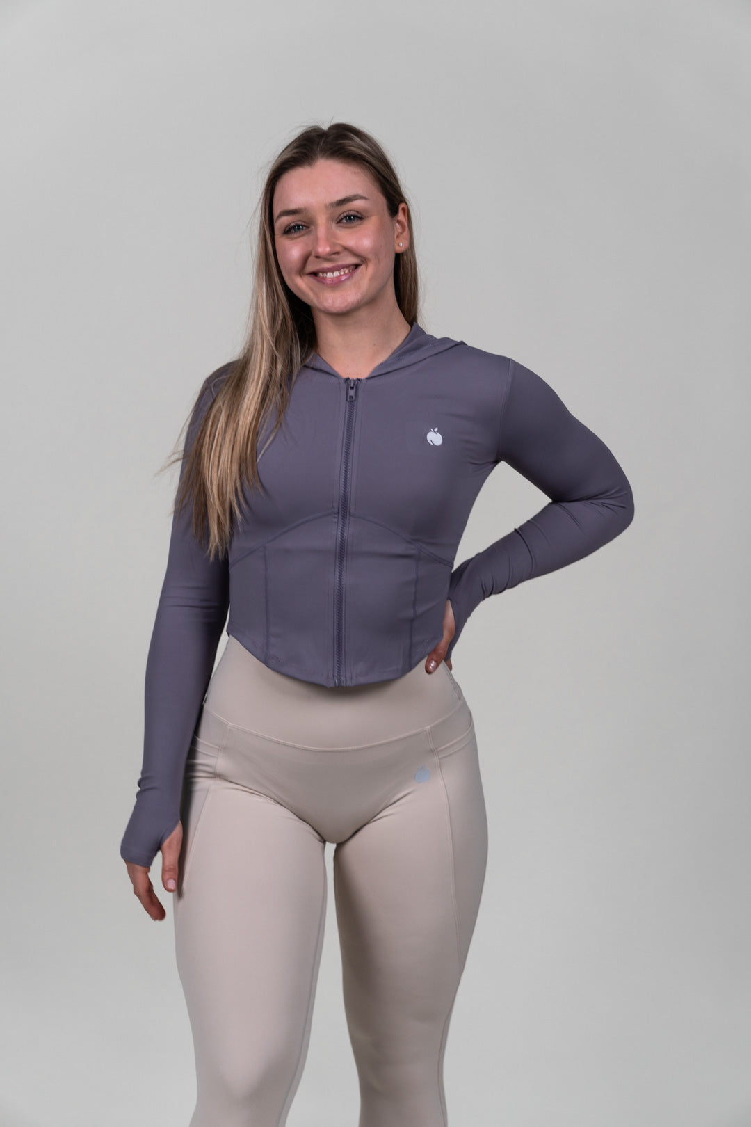 “BASE” Jopa s kapuco Zip - Dark Lilac