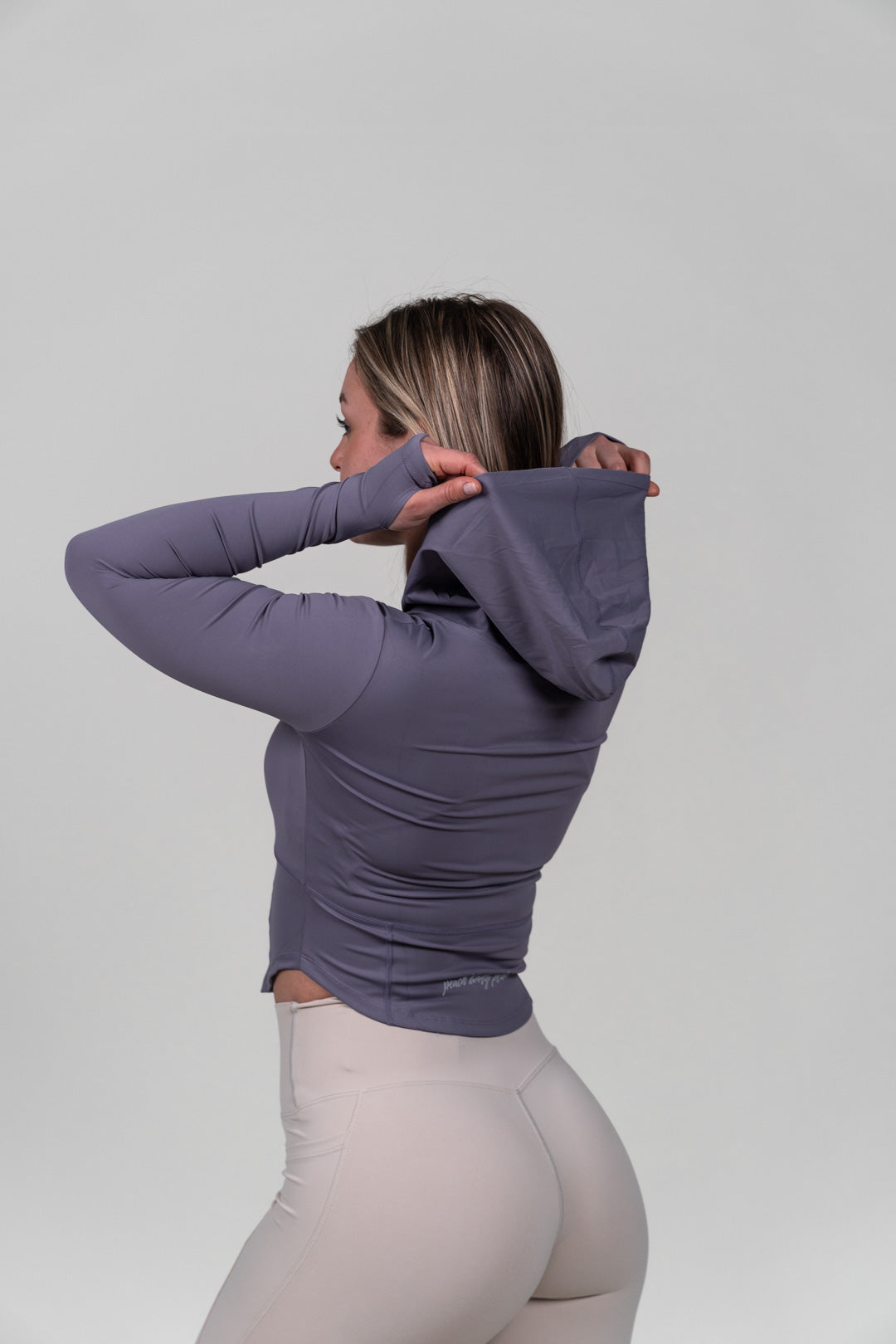 “BASE” Jopa s kapuco Zip - Dark Lilac