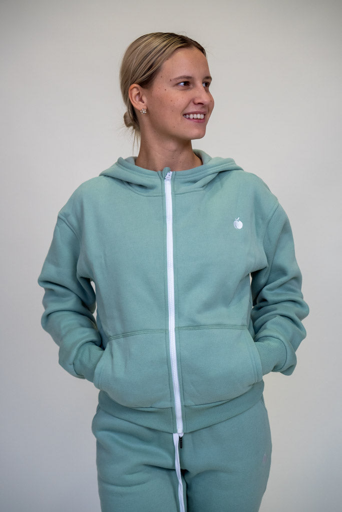 “STYLE” Winter Hoodie s kapuco Zip - Arctic Mint
