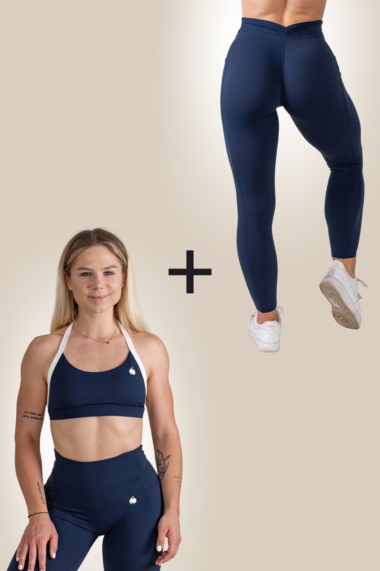 "STYLE" SET : Pajkice + Športni Nedrček (Navy)