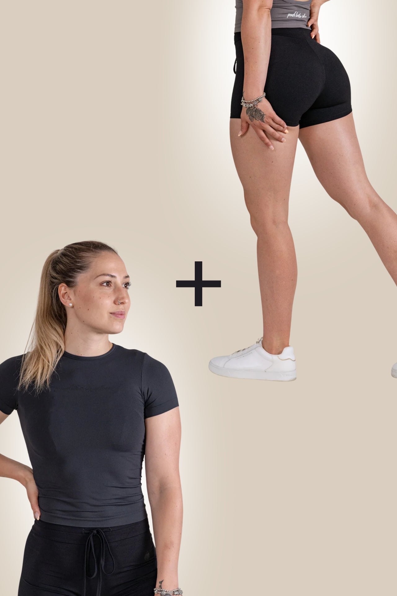 "BASE" SET : Kratke Hlače + Soft Majica (Črna)