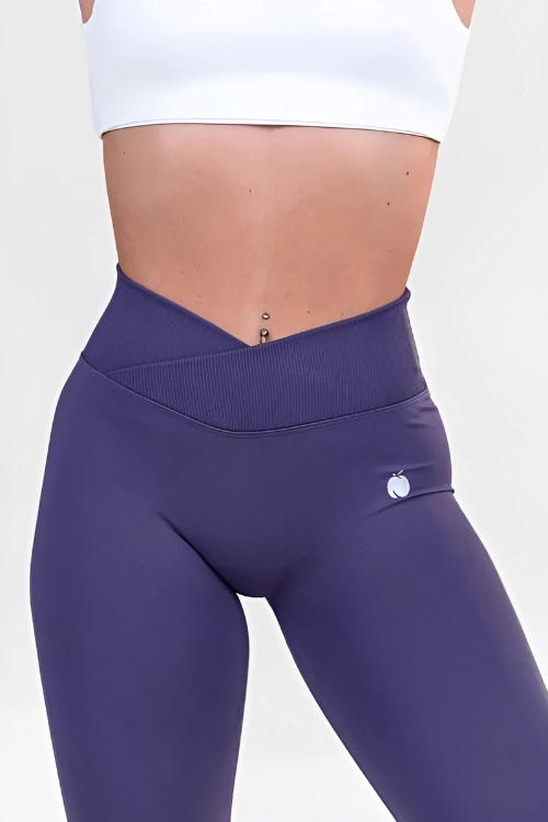 "SCULPT" V-waist Scrunch Leggings - Indigo