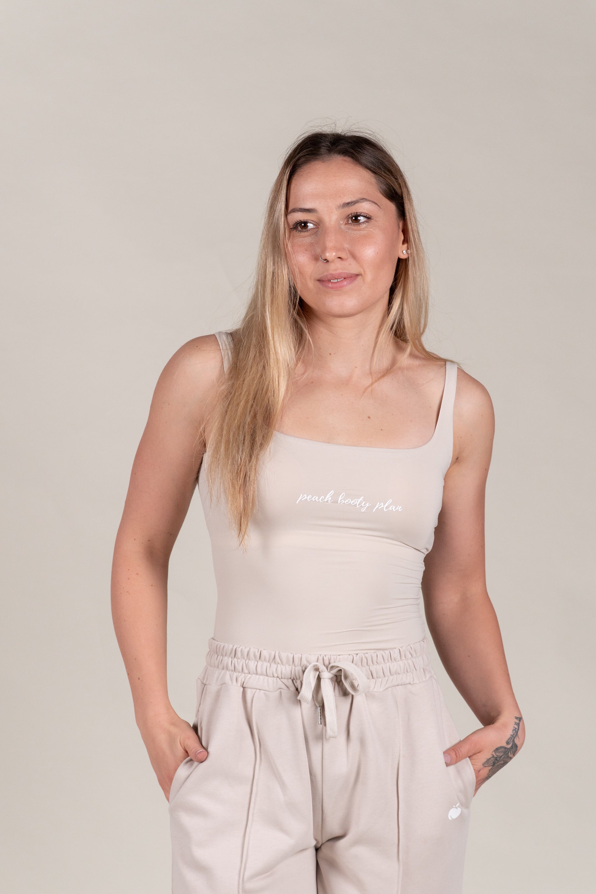 “BASE” Seamless Tank Top - Cream