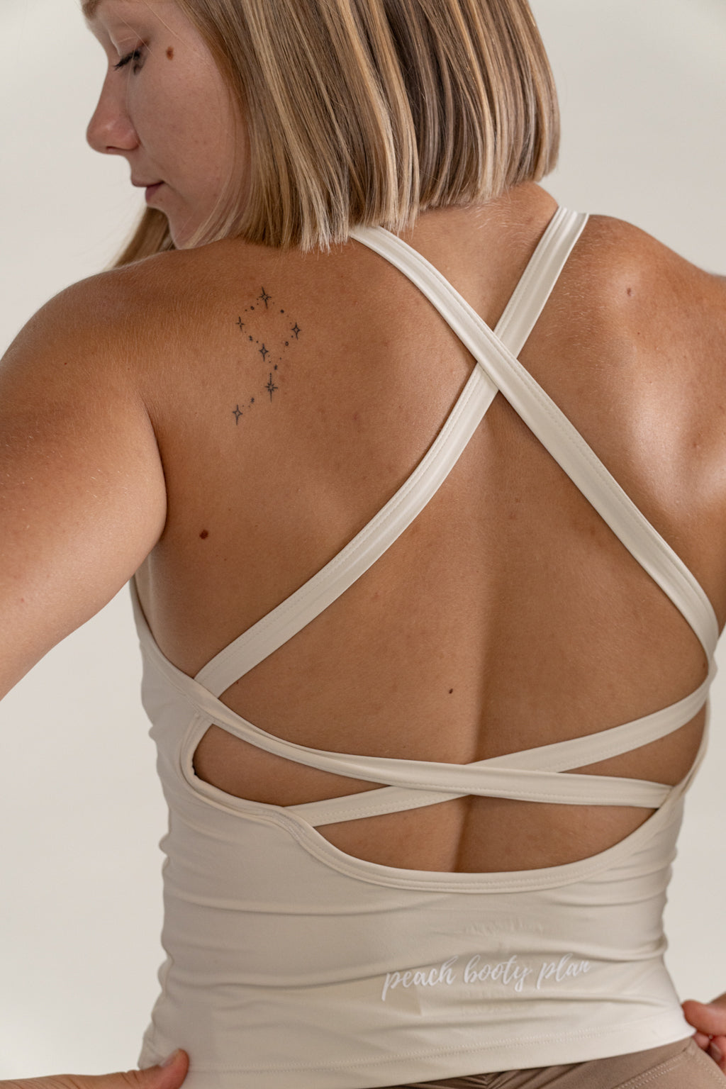 “STYLE” Cross top - Cream