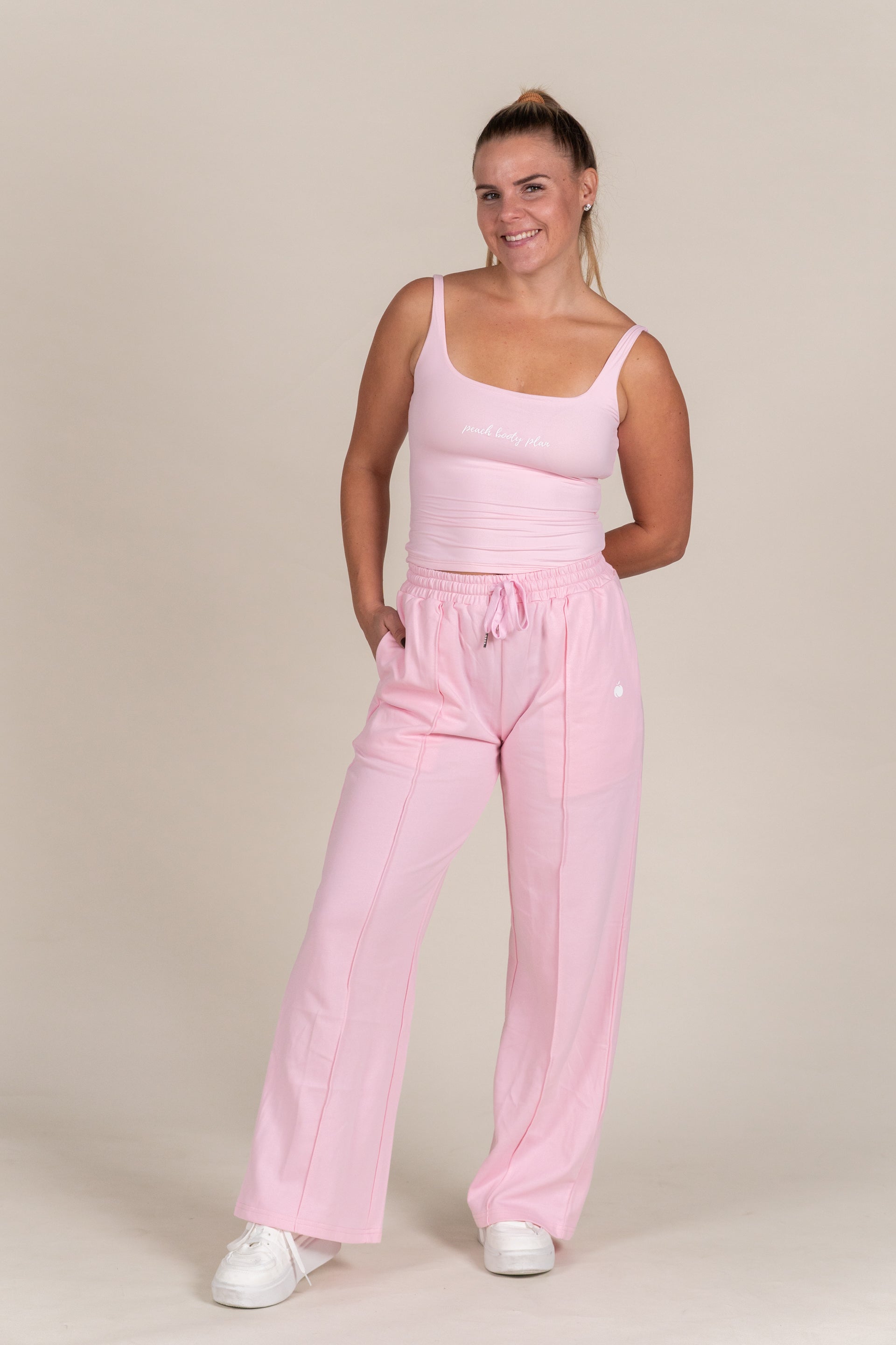 "BASE" SET : Trenirka + Tank Top (Baby Roza)