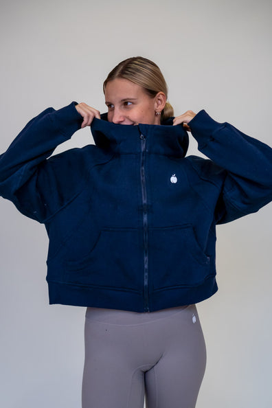 “BASE” Winter Hoodie s kapuco Zip - Navy